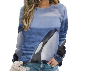 Dyscalibro Pull décontracté pour femme, chandail en molleton jaune citron pour femmes, haut à manches longues et col rond, Orque d'orque, M