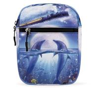 Dyscalibro Sac à bandoulière, sac à bandoulière Cavalier King Charles Spaniel, multi-usage pour le travail, les voyages d'affaires, Train des dauphins, Taille unique