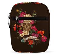 Dyscalibro Sac à bandoulière Samoyède, sac à bandoulière multifonction pour le travail, les voyages d'affaires, Tête de mort florale en sucre Jour des morts, Taille unique