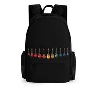 Dyscalibro Sac à dos avec poches pour randonnée, camping, voyage, Guitare musicale colorée, 42x30.5cm