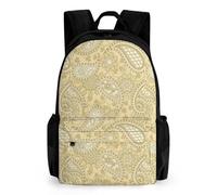 Dyscalibro Sac à dos avec poches pour randonnée, camping, voyage, Motif cachemire doré, 42x30.5cm
