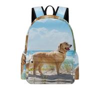 Dyscalibro Sac à dos de berger allemand, sac à dos décontracté pour l'extérieur, le sport, les voyages, Golden Retriever, 42 x 30 x 15 cm