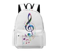 Dyscalibro Sac à dos mignon petit hérisson, sac à dos décontracté pour l'extérieur, le sport, les voyages, Notes de musique colorées., 42 x 30 x 15 cm