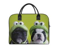 Dyscalibro Sac à main de voyage, sac fourre-tout style hawaïen, sac à bandoulière décontracté, Bouledogue français avec chapeau grenouille, Taille unique