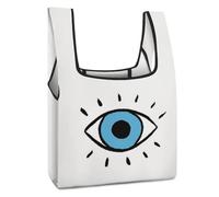 Dyscalibro Sac à provisions pliable, motif ciel étoilé noir pailleté, réutilisable, sac fourre-tout lavable pour un usage quotidien, sacs de voyage, Mauvais œil., Taille unique