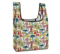 Dyscalibro Sac à provisions pliable, motif tête de mort, sac d'épicerie réutilisable, sac fourre-tout lavable pour un usage quotidien, sacs de voyage, Champignons, Taille unique