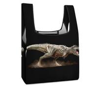 Dyscalibro Sac à provisions pliable, sac d'épicerie rétro écossais, sac fourre-tout lavable pour un usage quotidien, sacs de voyage, Dinosaure Rex Tyrannosaure, Taille unique