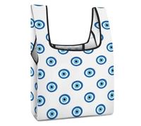 Dyscalibro Sac à provisions pliable, sac d'épicerie réutilisable à pois noirs et blancs, sac fourre-tout lavable pour un usage quotidien, sacs de voyage, Mauvais yeux., Taille unique