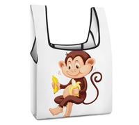 Dyscalibro Sac à provisions pliable, vintage, drapeau britannique, réutilisable, sac fourre-tout lavable pour un usage quotidien, sacs de voyage, Monkey Banana, Taille unique