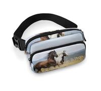 Dyscalibro Sac banane 3D pour perroquet aquarelle - Sac banane réglable pour course à pied, marche, randonnée, cheval, 20x13cm