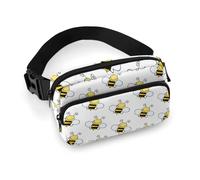 Dyscalibro Sac banane, motif chat chanceux, sac banane réglable pour course à pied, marche, randonnée, Petite abeille., 20x13cm