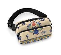 Dyscalibro Sac banane, motif écailles de sirène dorées, sac banane réglable pour course à pied, marche, randonnée, Scarabée égyptienne, 20x13cm