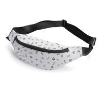 Dyscalibro Sac banane, sac banane marron loup, sac banane réglable pour course à pied, marche, randonnée, Os de patte de chien, 36*15cm