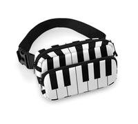 Dyscalibro Sac banane, sac banane réglable à pois rouges pour course à pied, marche, randonnée, Touches de piano musicale, 20x13cm