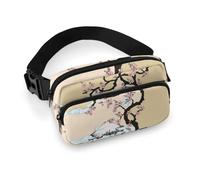 Dyscalibro Sac banane, sac banane réglable pour la course à pied, la marche, la randonnée, Cerisier des Montagnes Fuji au Japon, 20x13cm