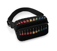 Dyscalibro Sac banane, sac banane réglable pour la course à pied, la marche, la randonnée, Guitare musicale colorée, 20x13cm