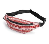 Dyscalibro Sac banane, sac banane vert camouflage, sac banane réglable pour course à pied, marche, randonnée, Motif de Noël rouge et blanc pixel, 36*15cm