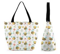Dyscalibro Sac fourre-tout avec fermeture éclair, Fuji Mountain Cherry Tree au Japon, sac de plage, grand sac à bandoulière pour le quotidien, les voyages, Fleur d'abeille., 28.5 x 18 x 32.5 cm