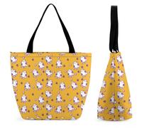 Dyscalibro Sac fourre-tout avec fermeture éclair, Fuji Mountain Cherry Tree au Japon, sac de plage, grand sac à bandoulière pour le quotidien, les voyages, Feuille d'Halloween - Motif dessin animé