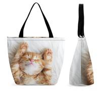Dyscalibro Sac fourre-tout avec fermeture éclair, sac de plage avec drapeau de la fierté lesbienne, grand sac à bandoulière pour le quotidien, les voyages, Motif griffes de chat, 28.5 x 18 x 32.5 cm