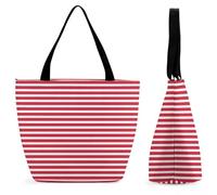 Dyscalibro Sac fourre-tout avec fermeture éclair, sac de plage vintage Union Jack drapeau britannique, grand sac à bandoulière pour le quotidien, les voyages, Motif à rayures rouges, 28.5 x 18 x 32.5