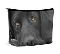 Dyscalibro Trousse de maquillage avec fermeture éclair pour un usage quotidien, voyage, Chien Labrador noir, One Size