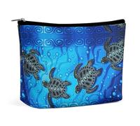 Dyscalibro Trousse de maquillage pour lévrier italien, trousse de toilette portable avec fermeture éclair pour un usage quotidien, voyage, Petite tortue verte, One Size