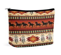 Dyscalibro Trousse de toilette portable avec fermeture éclair pour un usage quotidien, voyage, Chevaux de l'Ouest, One Size