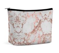 Dyscalibro Trousse de toilette portable avec fermeture éclair pour un usage quotidien, voyage, Marbre or rose., One Size