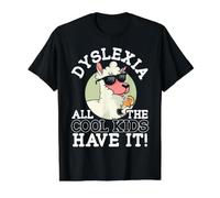 Dyslexia All The Cool Kids Have It Lama de Sensibilisation à la dyslexie T-Shirt Graphique avec Valeur, Homme, Noir, L