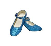 Dysmad Costumizate Chaussures de danse flamenco avec différentes tailles de fille à femme Bleu turquoise avec paillettes Taille 36