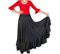 Dysmad Costumizate Jupe de flamenco avec deux volants pour fille. Tailles et couleurs au choix., Noir , 6 ans