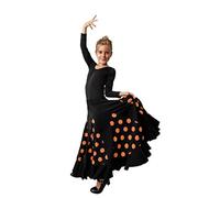 Dysmad Costumizate ! Jupe de flamenco pour fille avec volant et pois avec couleurs au choix., orange, 4 ans