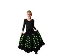 Dysmad Costumizate ! Jupe de flamenco pour filles. Jupe avec un volant et à pois avec couleurs au choix., vert, 12 ans