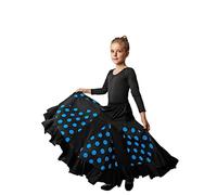 Dysmad Costumizate! Jupe Flamenco pour les filles. Flada avec un volant et des pois avec des couleurs au choix., bleu, 10 ans