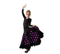 Dysmad Costumizate! Jupe Flamenco pour les filles. Flada avec un volant et des pois avec des couleurs au choix., violet, 8 ans
