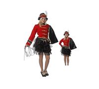 Dysmad Déguisement de dompteur, pour homme et femme. Taille unique. Comprend : chapeau, veste et chemise (homme) et jupe/pantalon. Le costume ne comprend pas de fouet (pour femme, taille unique M/L)