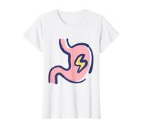 Dyspepsie de l'indigestion T-Shirt Graphique avec Valeur, Femme, Blanc, L