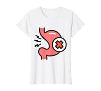 Dyspepsie de l'indigestion T-Shirt Graphique avec Valeur, Femme, Blanc, M
