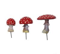 DystopiaWorld Décorations de champignon d'extérieur en résine lumineuse, champignons de jardin, avec résine faite à la main, résiste au climat