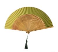DystopiaWorld Éventail pliable en tissu de soie élégant pour améliorer l'atmosphère de tout événement (vert)