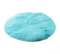 DystopiaWorld Grand tapis antidérapant super doux à poils longs, pour salon, chambre à coucher, sous une table basse, à côté des lits ou comme superbe centre de table (120 x 120 cm, bleu)