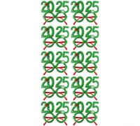 DystopiaWorld Lot de 10 verres festifs pour le Nouvel An, complément parfait à toute célébration ou événement (vert)