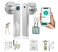 Dytabepl Serrure de porte à empreinte digitale avec code - Serrure électronique avec poignée tactile - Serrure intelligente contrôlée par application - Sans clé pour porte d'entrée, maison, bureau