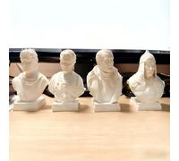 Dytartzx Ensemble de Quatre Statues de Grands conquérants, bustes Classiques imprimés en 3D d'Alexandre Le Grand, Jules César, Napoléon Bonaparte et Gengis Khan, décorat