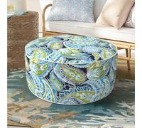 DYTXIII Pouf gonflable pour une utilisation en extérieur/intérieur, tabouret portable avec poignée, repose-pieds hydrofuge, convient pour terrasse, camping, terrasse et voyage (D 21 x H 9, cachemire