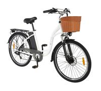 Dyu C6 Vélo Électrique 350w Moteur Vitesse Maximale 25 Km / H 36v 12.5ah 70 Km Max Range Pneu 26*1.95 Avec Panier - Blanc