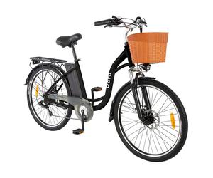 DYU C6 Vélo électrique pour adultes 26 City Urban E-Bike avec panier Moteur 350W Batterie 36V 12.5Ah