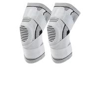 DYUES-SDOEMVIEN Genouillère Pro, support de genou avec maintien osseux, une paire avec sangle antidérapante réglable(Gray,3XL)