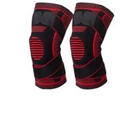 DYUES-SDOEMVIEN Genouillère Pro, support de genou avec maintien osseux, une paire avec sangle antidérapante réglable(Red,S)